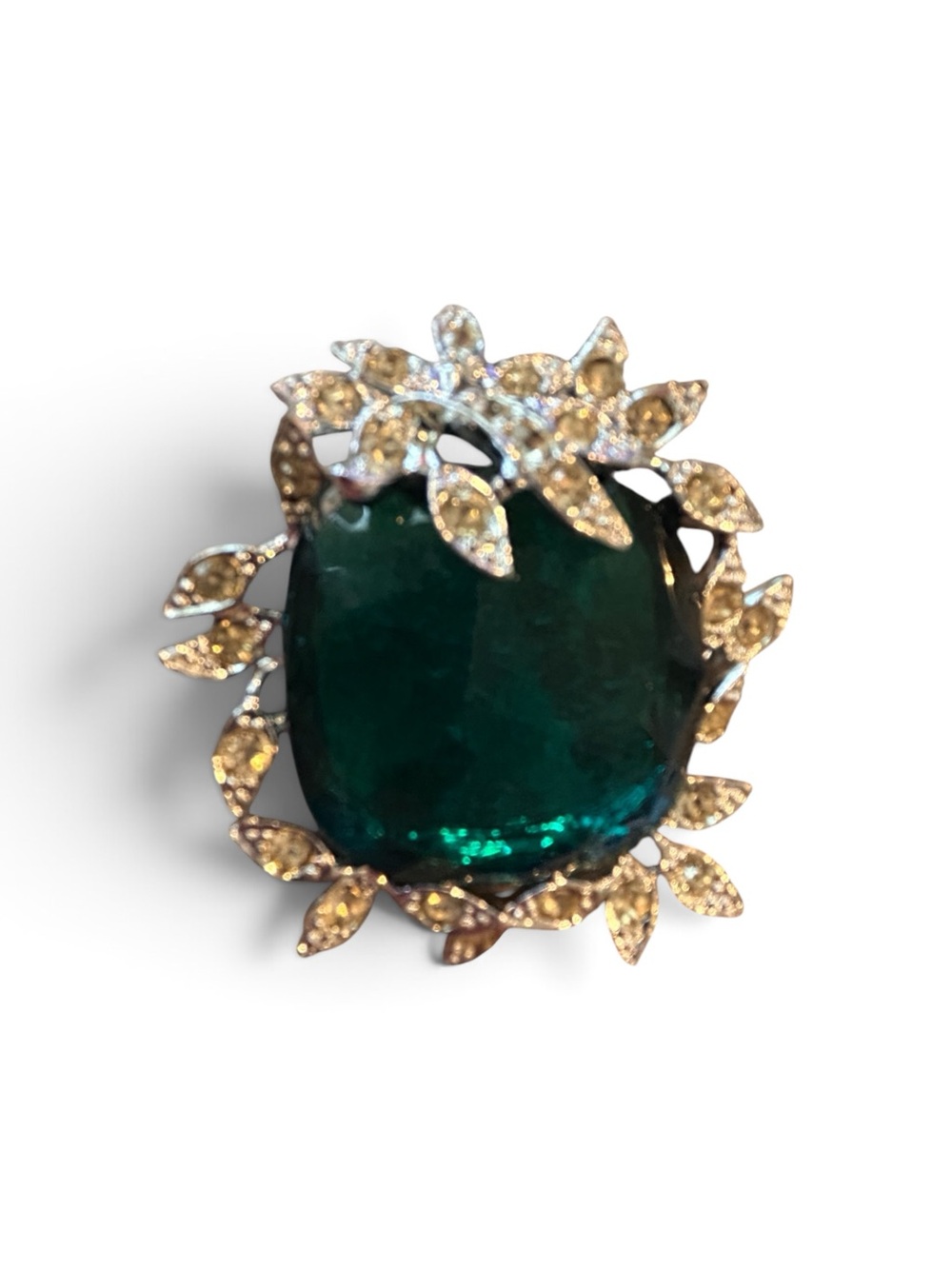 Sarah Coventry 1969 Holiday Ice Green Brooch